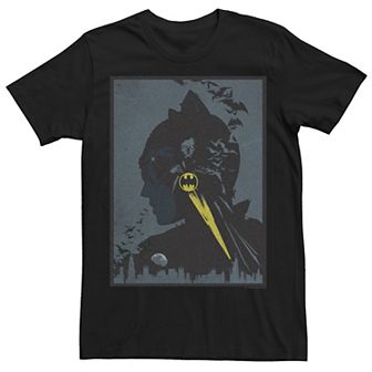 Men's Batman Catwoman Silhouette And Bat Signal Graphic Tee