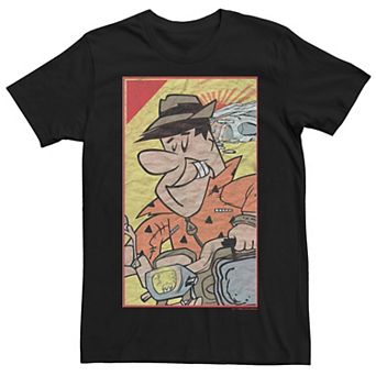 Men's The Flintstones Fred Driving Motorcycle Graphic Tee