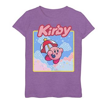 Girls Nintendo Kirby Starry Clouds Box Graphic Tee