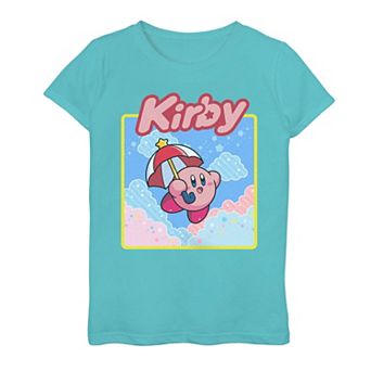 Girls Nintendo Kirby Starry Clouds Box Graphic Tee