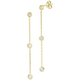 Sunkissed Sterling Sterling Silver Cubic Zirconia Linear Drop Earrings
