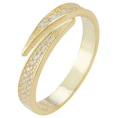 Sunkissed Sterling Sterling Silver Cubic Zirconia Bypass Ring