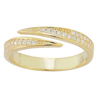 Sunkissed Sterling Sterling Silver Cubic Zirconia Bypass Ring