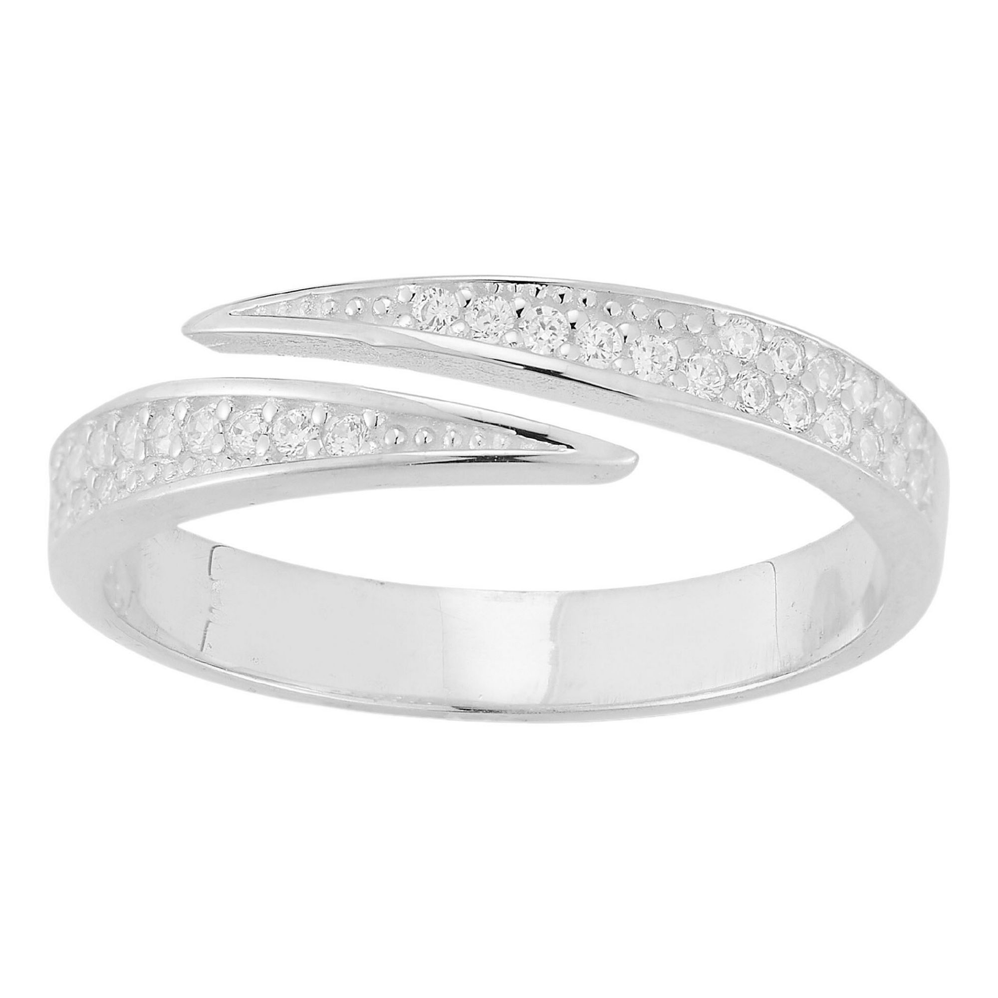 Sunkissed Sterling Sterling Silver Cubic Zirconia Bypass Ring, Womens, Siz