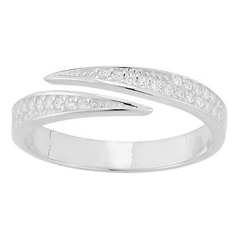 Sunkissed Sterling Sterling Silver Cubic Zirconia Bypass Ring