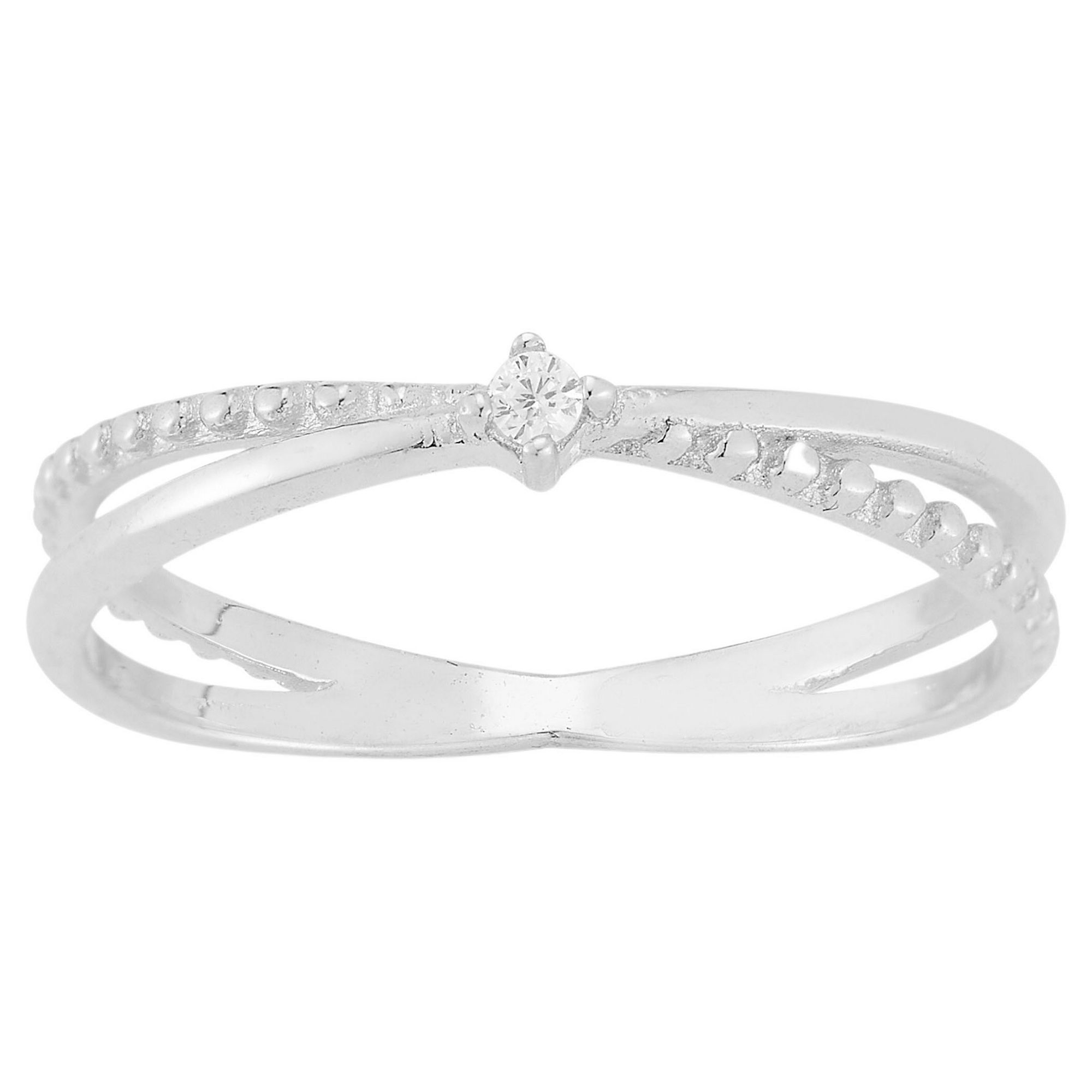 Sunkissed Sterling Sterling Silver Cubic Zirconia Crisscross Ring, Womens,