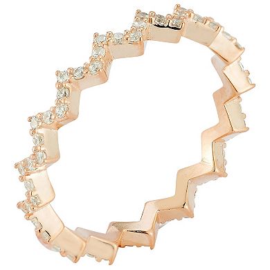 Sunkissed Sterling Sterling Silver Cubic Zirconia Zigzag Ring