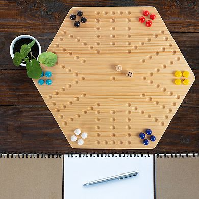 Hey! Play! 6-Player Wooden Strategic Thinking Game