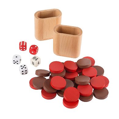 Hey! Play! Wood Backgammon Board Game Set