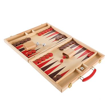 Hey! Play! Wood Backgammon Board Game Set