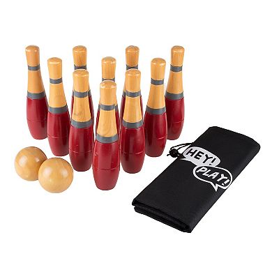 Hey! Play! Indoor and Outdoor Red Bowling Set