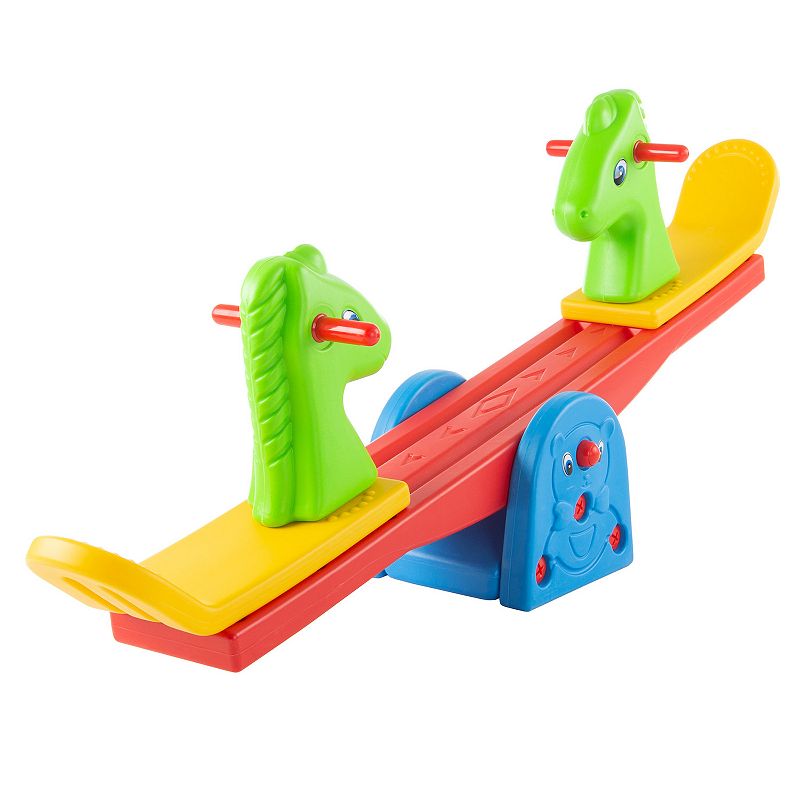 Hey! Play! Indoor/Outdoor See Saw Teeter Totter, Multicolor