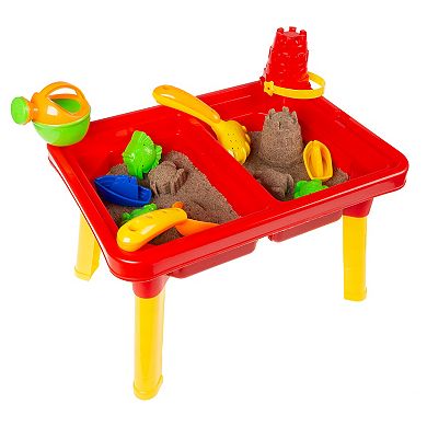 Hey! Play! Sand or Water Table with Lid and Toys