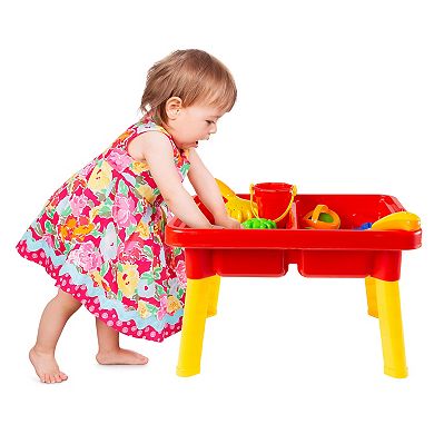 Hey! Play! Sand or Water Table with Lid and Toys