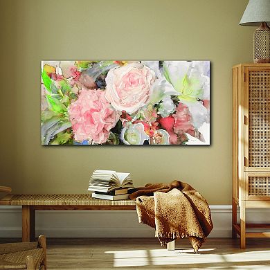 COURTSIDE MARKET Pink Pansy Canvas Wall Art