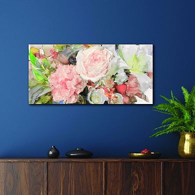COURTSIDE MARKET Pink Pansy Canvas Wall Art