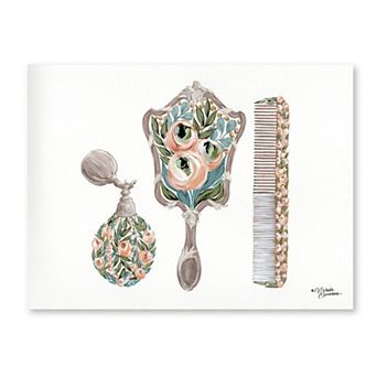 COURTSIDE MARKET Floral Bath Vanity Set Canvas Wall Art