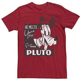 Disney 100 Men's Pluto Melts Your Heart Stamp Tee