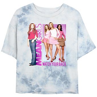 Juniors' Mean Girls Watch Your Back Bombard Wash Cropped Graphic Tee