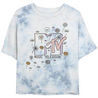 Juniors' MTV Music Television Dandelion Bombard Wash Cropped Graphic Tee