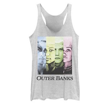 Juniors' Outer Banks Characters Color Block Racerback Graphic Tank Top