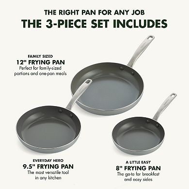 GreenPan Chatham 3-pc. Stainless Steel Frypan Set