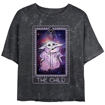 Juniors' Star Wars Cosmic Tarot Mineral Wash Cropped Graphic Tee