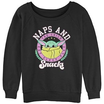 Juniors' Star Wars The Child Naps And Snacks Portrait Graphic Fleece