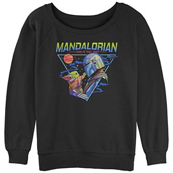 Juniors' Star Wars The Mandalorian & The Child Triangle Galaxy Touch Graphic Fleece