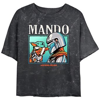 Juniors' Star Wars The Mandalorian Found You Mineral Wash Cropped Graphic Tee