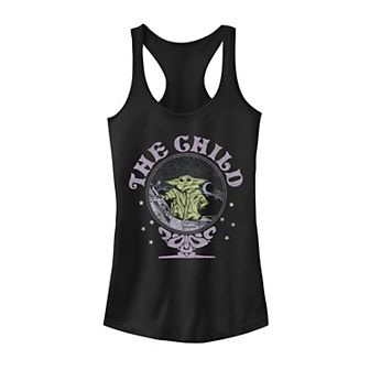 Juniors' Star Wars The Mandalorian Child Vintage Poster Graphic Tank Top