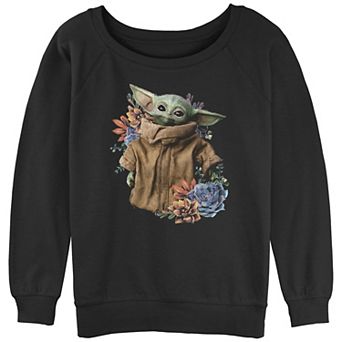 Juniors' Star Wars The Mandalorian Floral Child Graphic Fleece
