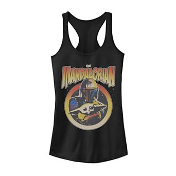 Juniors' Star Wars The Mandalorian Mando & Child Racerback Tank Top