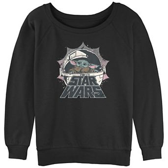 Juniors' Star Wars The Mandalorian Child Retro Logo Slouchy Terry