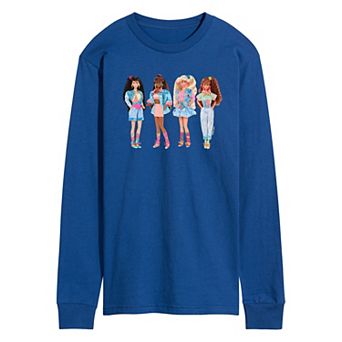 Men's Barbie® Retro Group Long Sleeve Graphic Tee