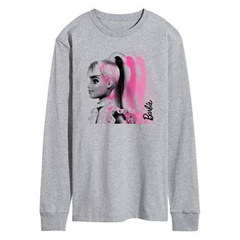Men's Barbie® Ponytail Side Portrait Long Sleeve Graphic Tee