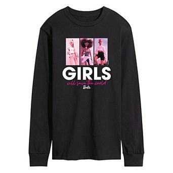 Men's Barbie® Girls Will Save The World Long Sleeve Graphic Tee