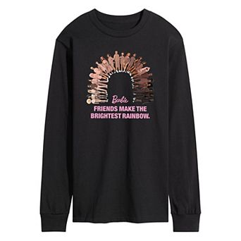 Men's Barbie® Friends Make the Brightest Rainbow Long Sleeve Graphic Tee