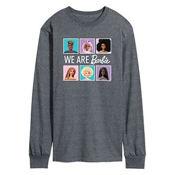 Men's Barbie® We Are Barbie Character Grid Long Sleeve Graphic Tee