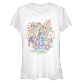 Disney's Lilo & Stitch Juniors' Characters Group Stacked Fitted Graphic Tee