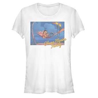 Disney's Lilo & Stitch Juniors' Ohana Means Family Hammock Scene Fitted Graphic Tee
