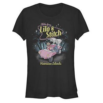 Disney's Lilo & Stitch Juniors' Aloha from Hawaiian Islands Car Fitted Graphic Tee