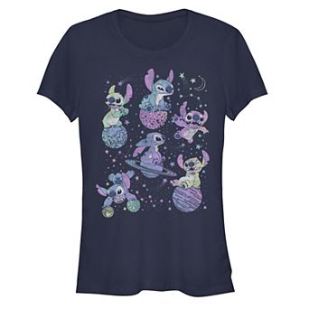 Disney's Lilo & Stitch Juniors' Planets Space Gradient Fitted Graphic Tee