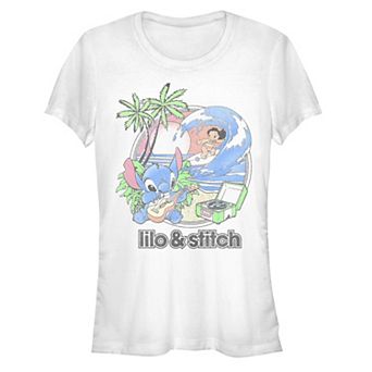 Disney's Lilo & Stitch Juniors' Beach Duo Fitted Graphic Tee