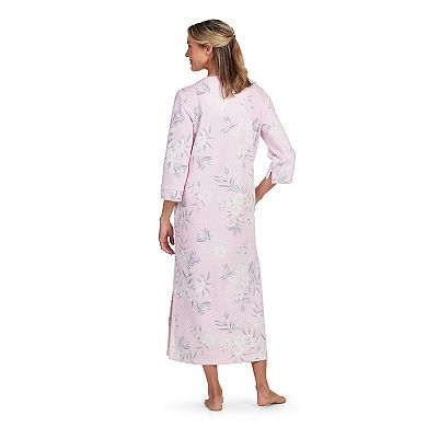 Petite Miss Elaine Essentials Quilted Knit Long Zip Robe