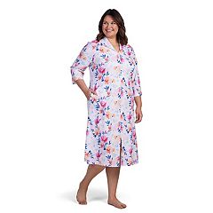 NWT Plus Size 1X 18-20 Pajamas Womens Winter Fleece Zip Top Robe
