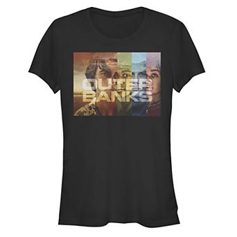 Juniors' Outer Banks Character Panels Poster Fitted Graphic Tee