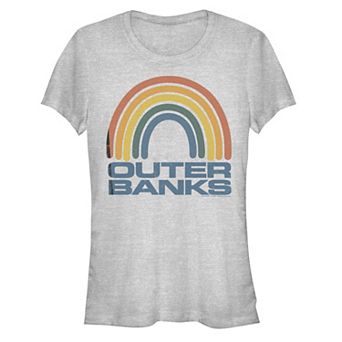 Juniors' Outer Banks Rainbow Logo Fitted Graphic Tee