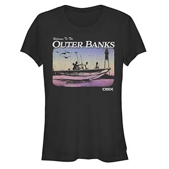Juniors' Outer Banks Gradient Boat Portrait Fitted Graphic Tee