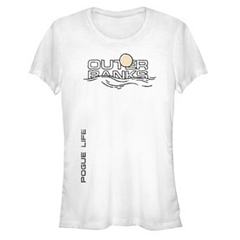 Juniors' Outer Banks Pogue Life Distressed Fitted Graphic Tee